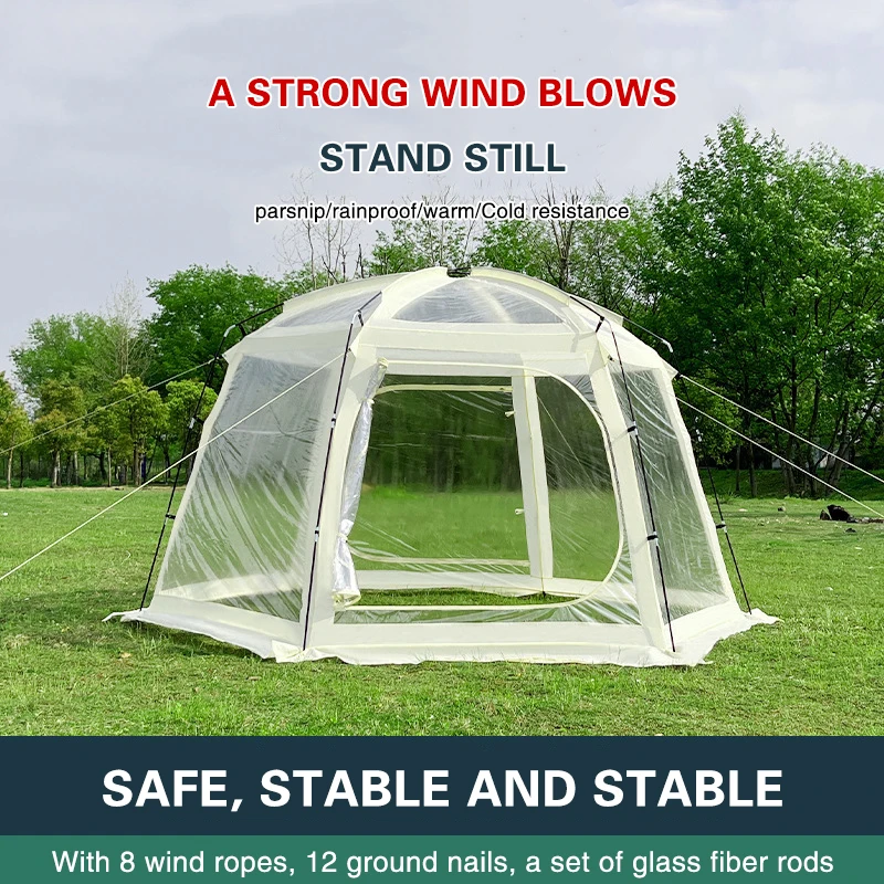 Transparent Camping Tent Star Dome Tent protect against the wind cold 360 Degree Panoramic Window Sun Outdoor Portable Tents