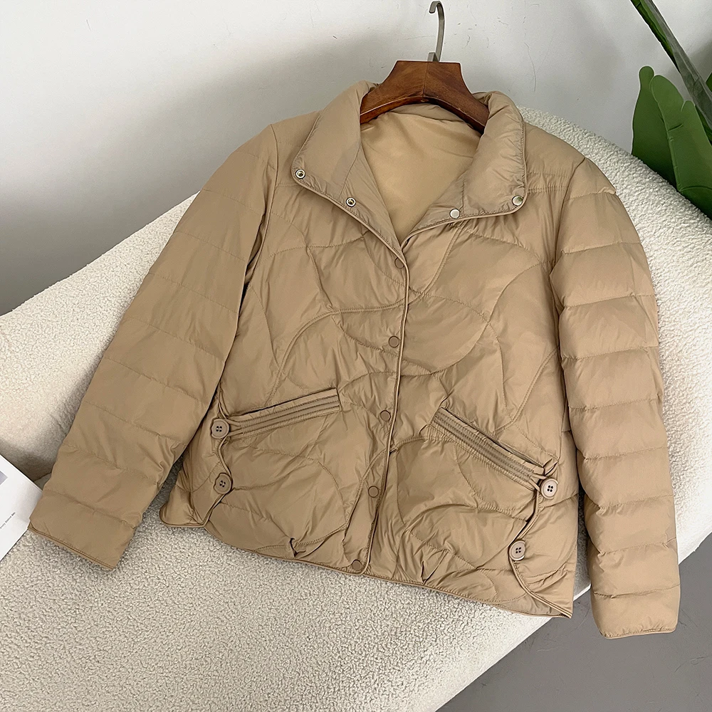 Piumino da donna 2024 nuovo piumino Street Fashion piumino d'anatra bianco freddo caldo abbigliamento femminile Casual