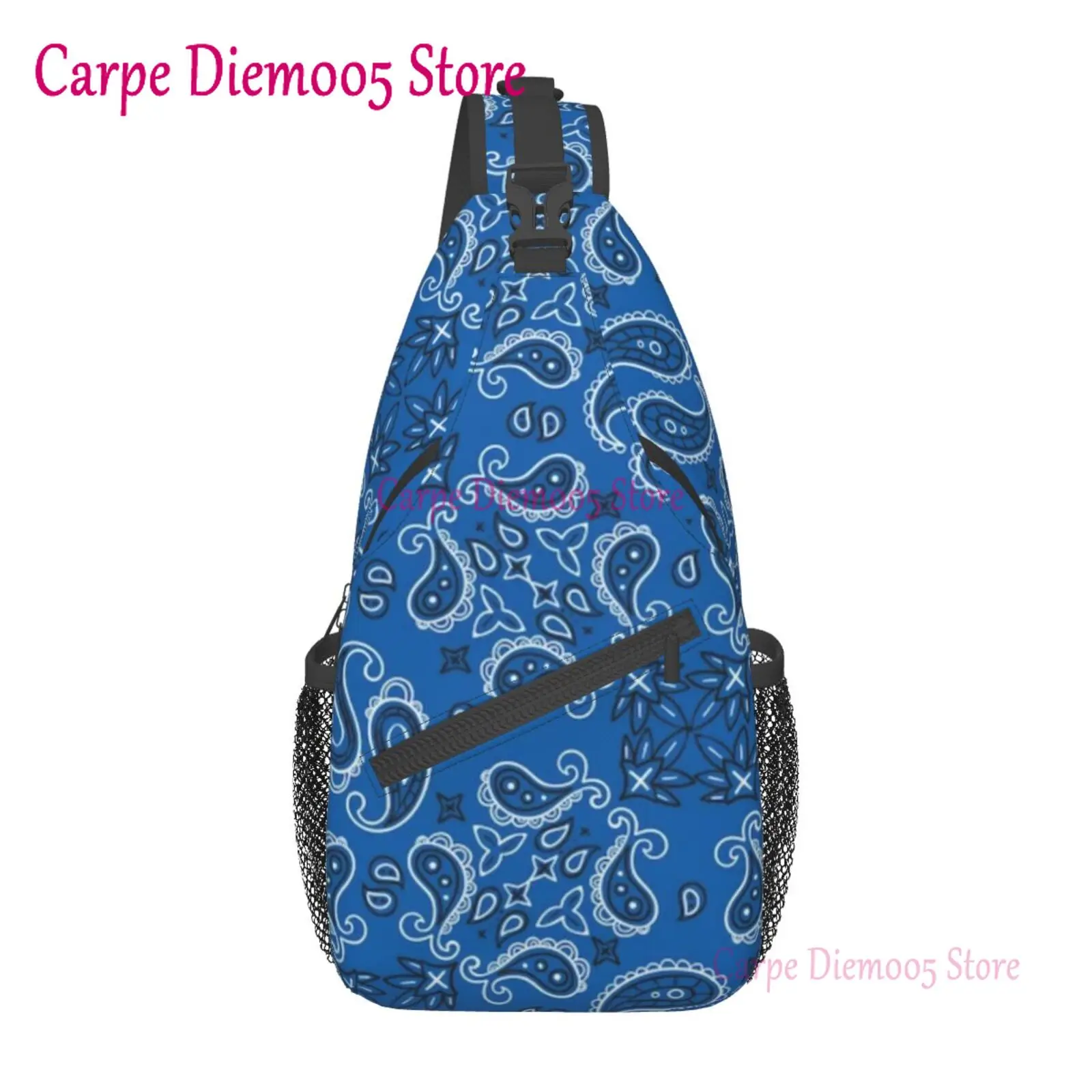 Black And White Paisley Chicano Bandana Sling Crossbody  display picture 3