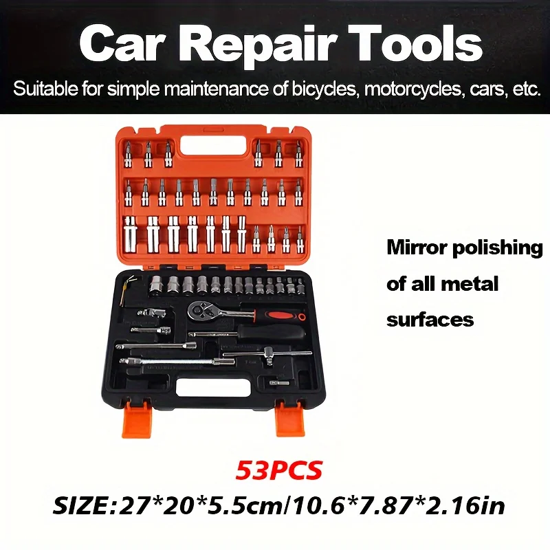 Imagem -02 - Car Repair Tool Kit para Motocicletas Off-road Complete Automotive Maintenance Acessórios Aço Inoxidável