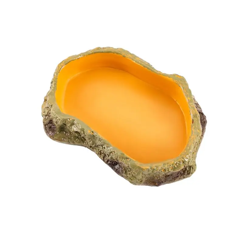 A21Q -Reptile Feeding Bowls Terrarium Plate Reptile Feeder Amphibian Feeding Bowl For Frog Tortoise Bearded Dragon Turtle