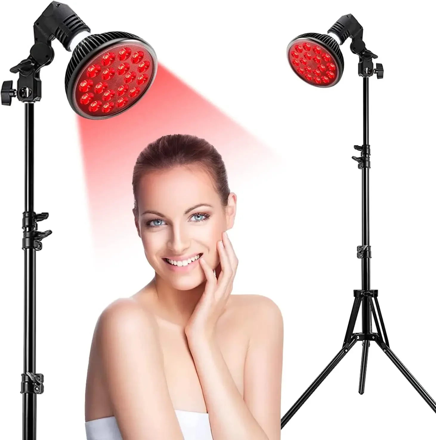 Lâmpada LED Acne Light Therapy, Anti-Acne Skincare, Terapia de luz vermelha para corpo, Infravermelho 850nm, Azul 455nm, 54W, 660nm