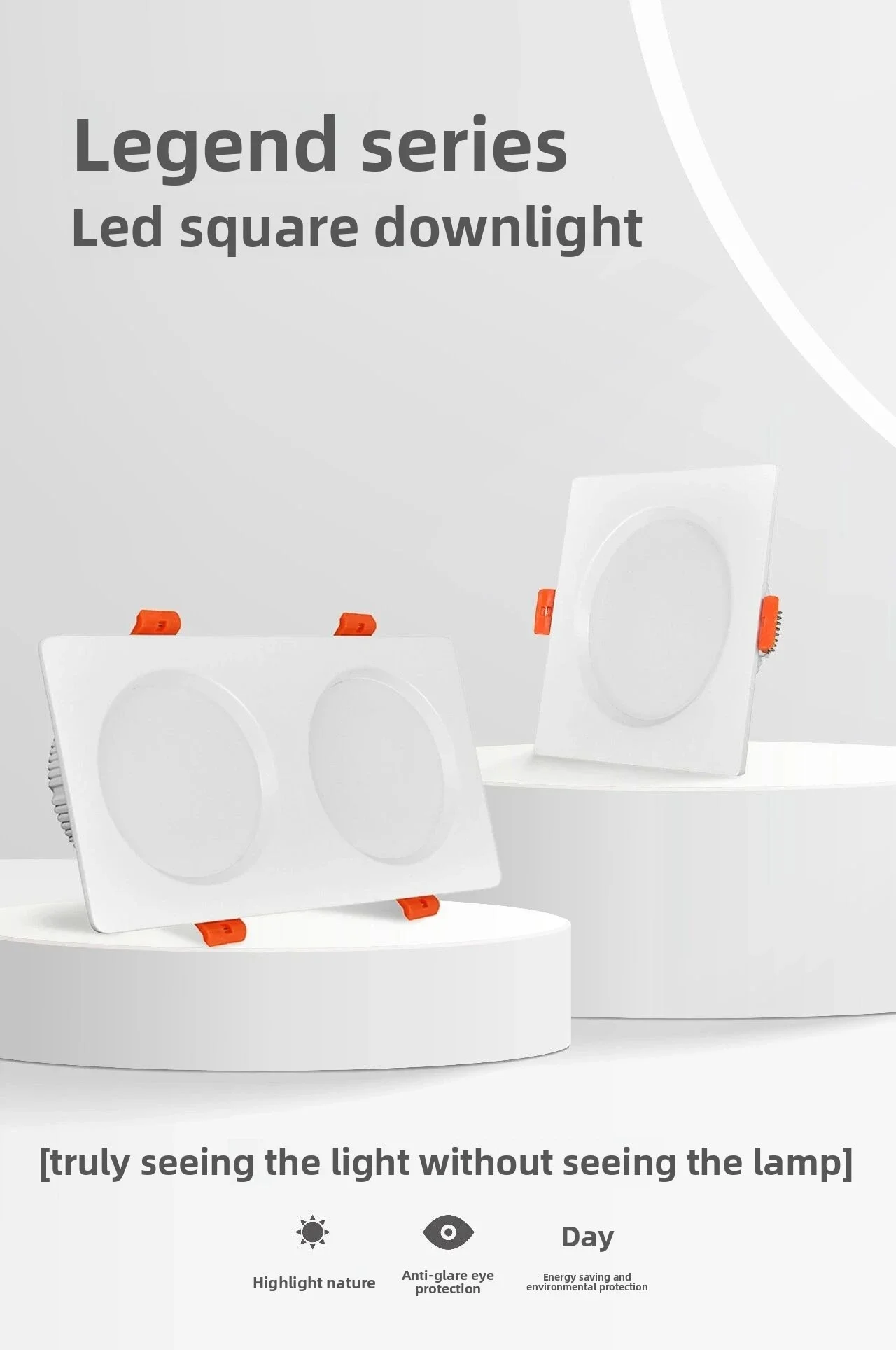 Ultra Slim Square Recessed LED Downlight Single/Double Head 5-24W 110-240V Indoor Embedded Ceiling Light