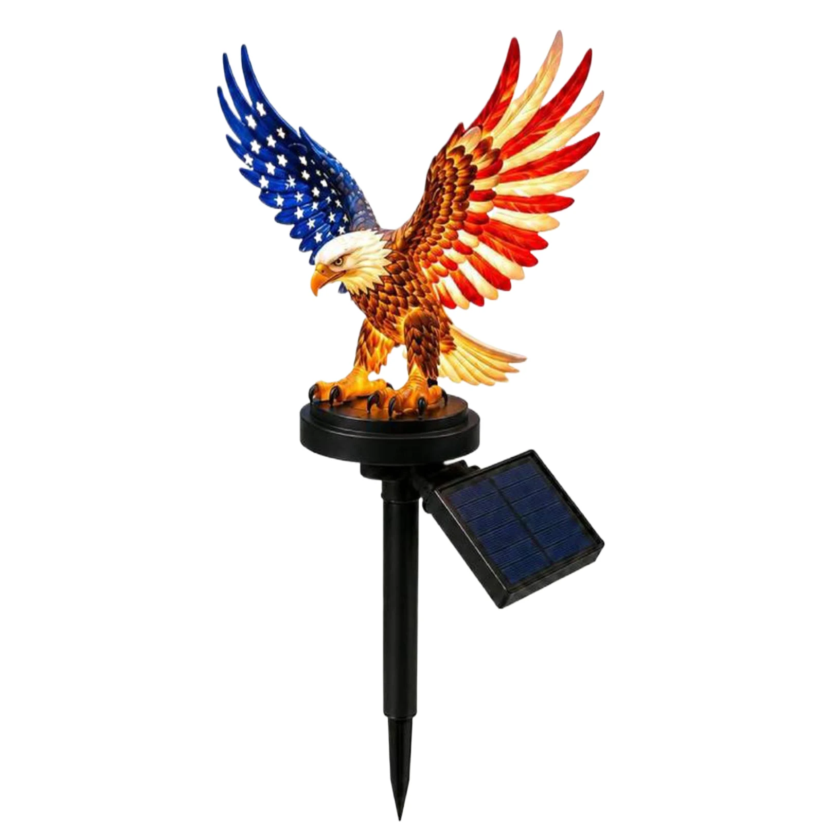 Solar Eagle Garden Light Waterproof Solar Powered Eagle Figurine Stake Lights 4th of July Decoration for Lawn Patio Yard