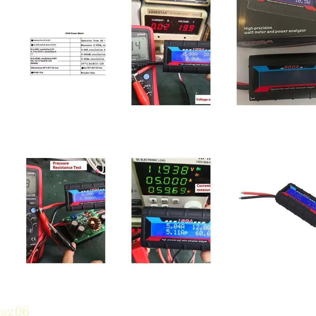 Q2Q4 Professional 200A Model Power Analyzers Featuring Energy Consumption Monitoring Battery Monitor for Models Usage