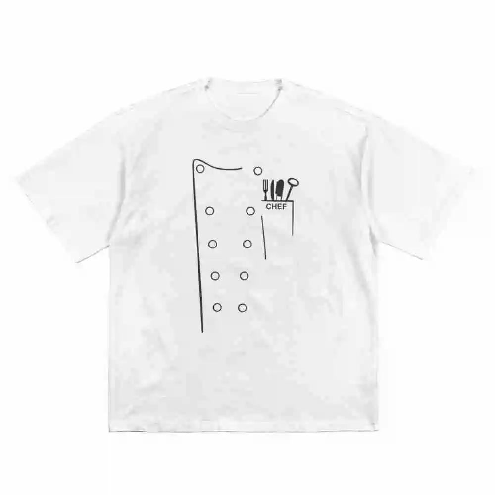 Funny Chef Coat Culinary Uniform Short Sleeve Tee 100% Cotton T-Shirt