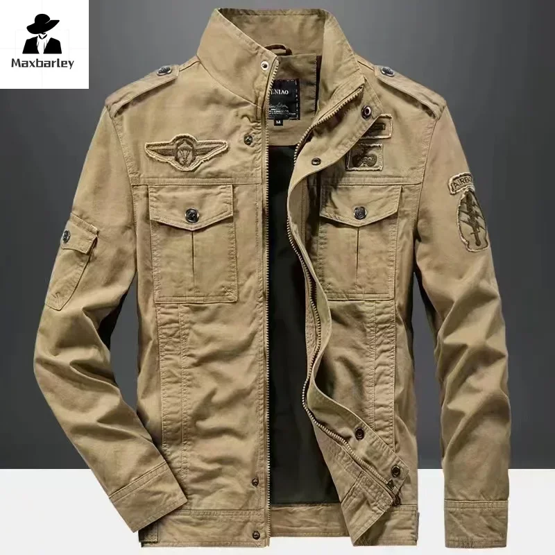 2024 New Casual Climbing pilots Jacket Men Plus Size 6XL Jaqueta Masculina working clothes Spring Autumn Cargo Mens Jackets Coat