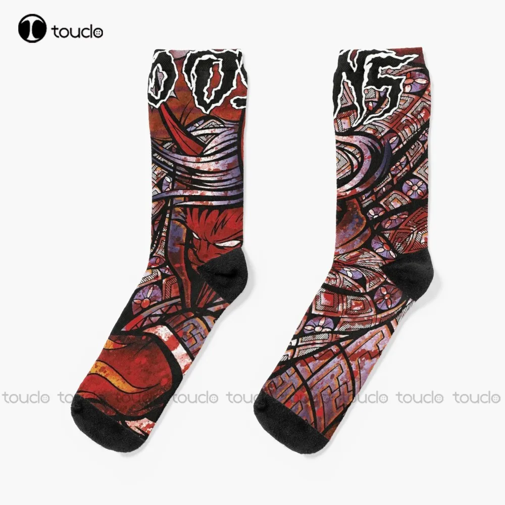 100 Demons Band Tour 2022 Best Selling Socks Black Socks Personalized Custom Unisex Adult Teen Youth Socks 360° Digital Print