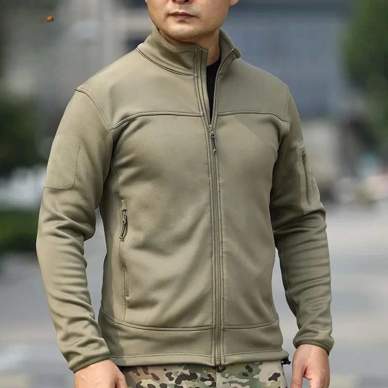 

Осенне-зимняя теплая куртка с флисовой подкладкой, мужская легкая эластичная водонепроницаемая тактическая куртка-ветровка для активного отдыха