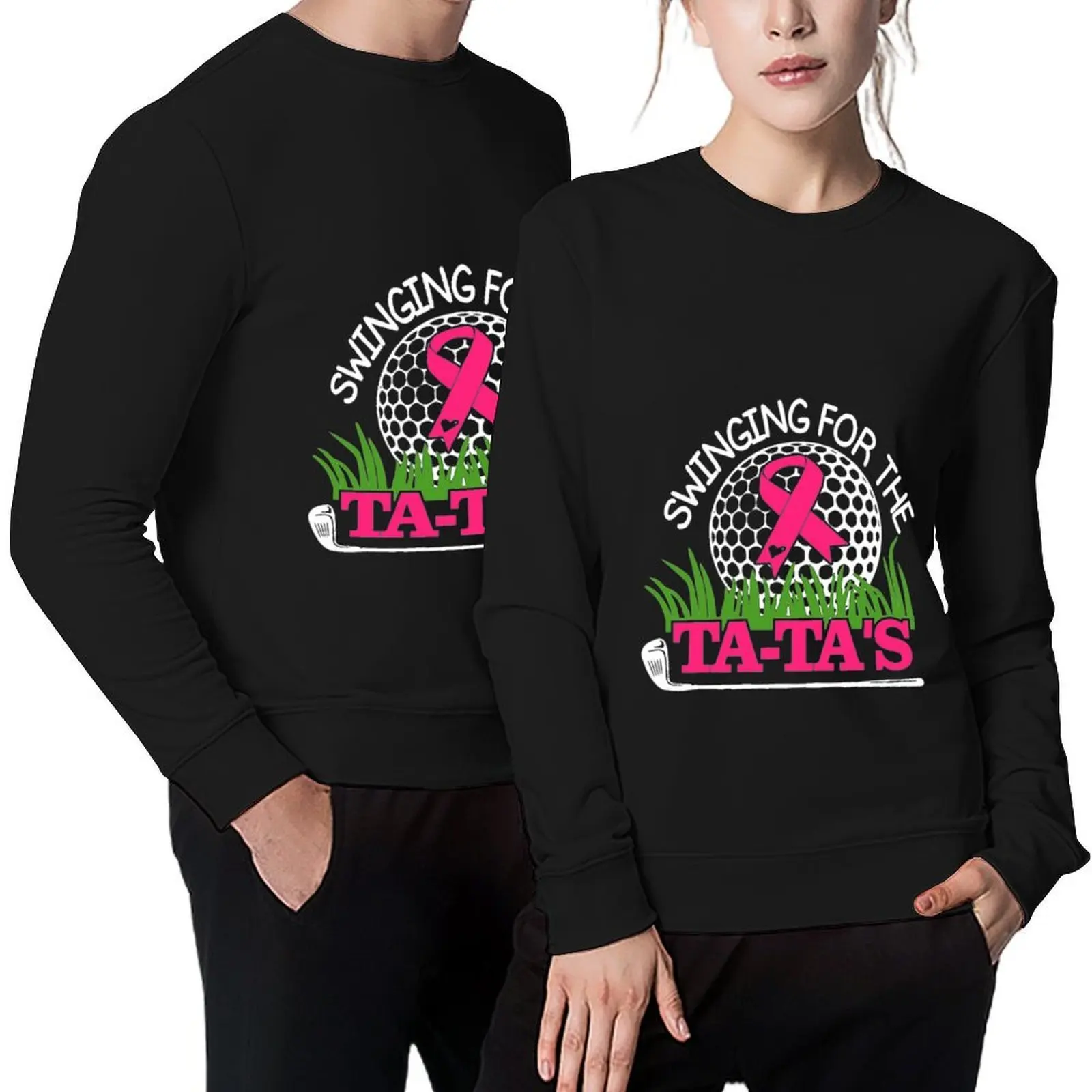 Breast Cancer Awareness Swinging For the Ta Tas Breast Cancer Golf Pullover tracksuit men's sweat-shirt sweatshirt