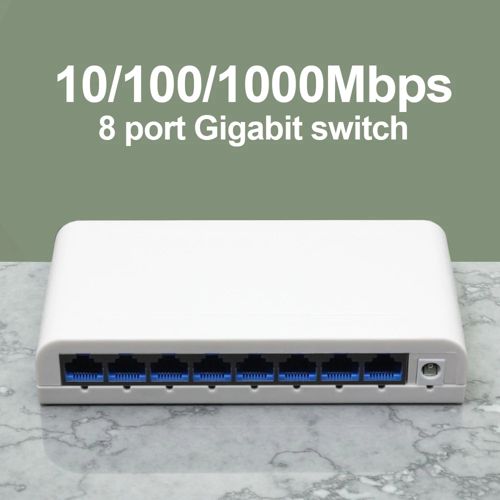 

8-портовый сетевой коммутатор, сетевой концентратор, Gigabit Ethernet, plug-and-play, безвентиляторный, тихий, 1000 Мбит/с, мини-портативный