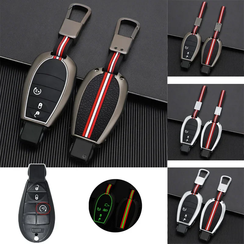 Zinc Alloy Silicone Car Key Fob Case Cover For Jeep Cherokee For Dodge For Chrysler Journey Grand Caravan Ram 1500 2500 3500