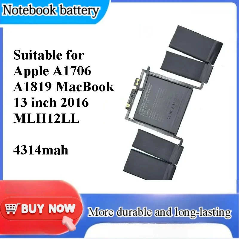 [NEW] for Apple A1706 A1819 MacBook 13 inch 2016 MLH12LL Notebook Battery