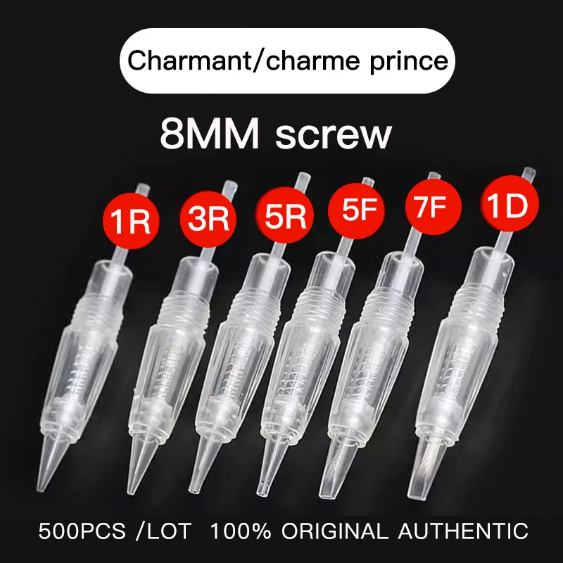 

500pcs Tattoo Cartridge Charmant Machine Permanent Makeup microblading Eyebrow Lip 1R/5R/7F Tattoo Mahcine Pen Needle Supplie