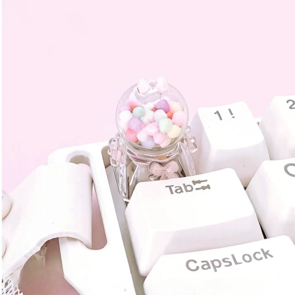 

Кастомные прозрачные кейкапы из смолы Candy Keycaps, авторские, для кросс-осевых клавиш ESC, 1 шт., милые креативные аксессуары для клавиатуры