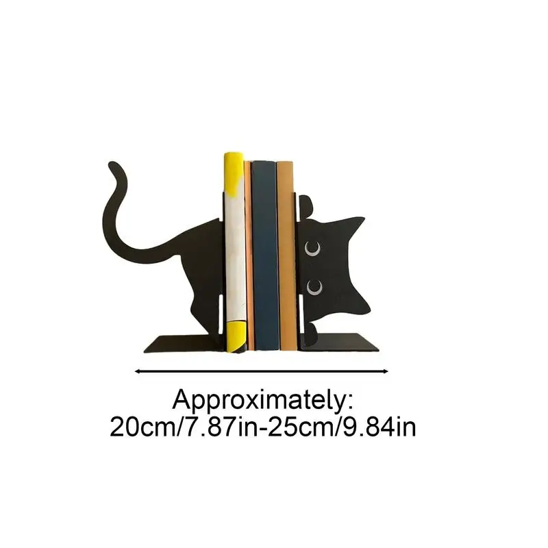 Imagem -06 - Bookends Criativo Gato Preto Livros de Espera Resistente Bonito Livro Termina Metal Prateleira Decoração Decoração de Casa Par