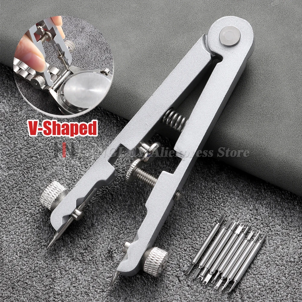 Watch Spring Bar Plier Tool Kit 6825 Spring Bar Tweezer Tool For Watch Wrist Bands Strap Alloy V-Shaped Removal Repair Fix Set