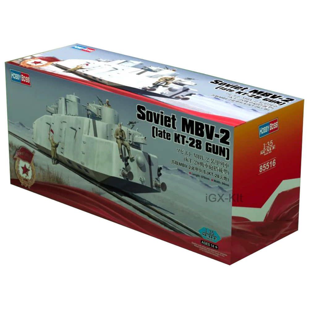 Hobbyboss 85516 1/35 Soviet MBV2 MBV-2 Armored Train KT-28 Hobby Craft Toy Plastic Model Building Kit