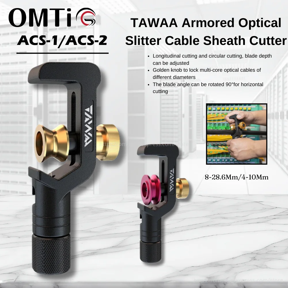 

OMTiG ACS-1 Armored 8-28.6Mm & ACS-2 Optical Slitter 4-10Mm Longitudinal Horizontal Cable Sheath Cutter TAWAA