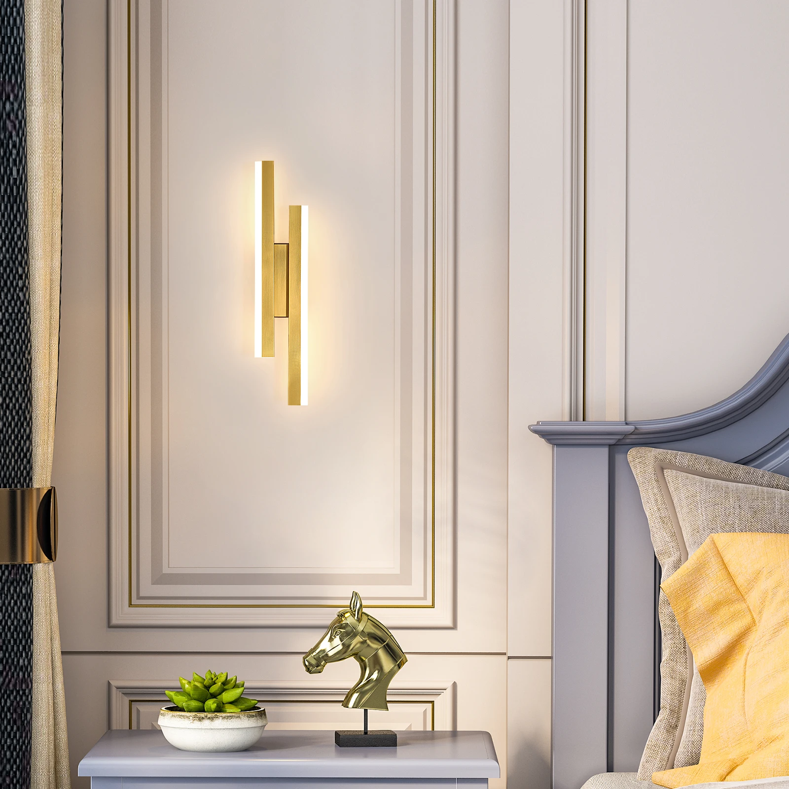 Goldene 16W LED-Wandleuchte Warmweiß 3000K Innen-Wandlampe für Wohnzimmer Flur Schlafzimmer - Energieeffizient – Detail 3