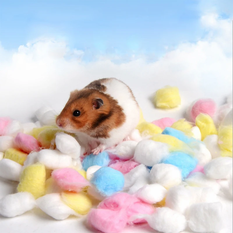 100Pcs/Bag Hamster Rat Mouse Colorful Winter Keep Warm Cotton Ball Cute Cage House Filler Supply Small Animals House DecorToys