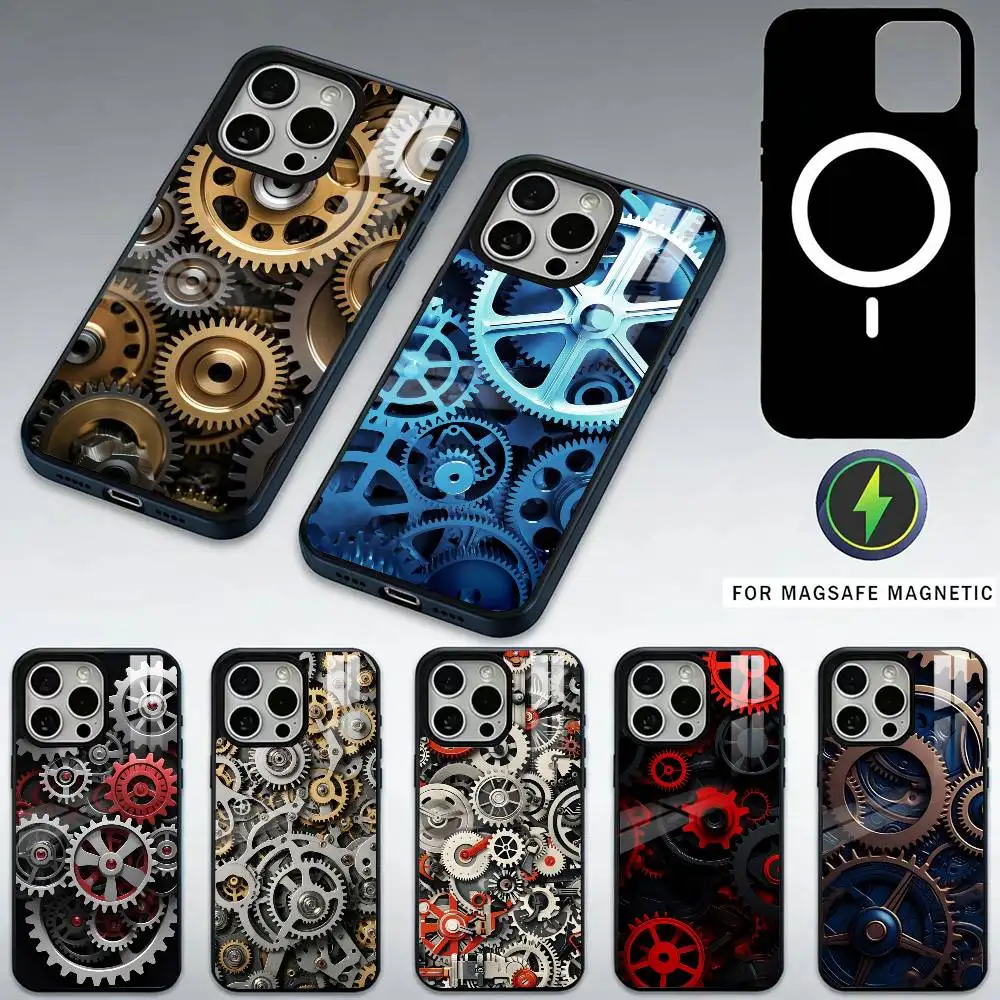 

Chromatic Gear pattern Phone Case For iPhone17,16,15,14,13,12,11 Plus,Pro Max Magnetic For Magsafe Wireless Charging