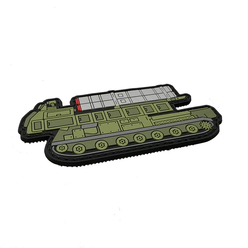 Tank PVC Rubber Patch Outdoor Armored Vehicle V-shaped Armor Morale Badge Tactical Patch for Backpack Military Fan Badge