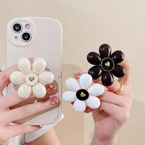 Luksusowe metalowe serce miłosne kolorowy kwiat magnetyczny Griptok Grip Tok do gniazda Magsafe uniwersalny uchwyt na telefon komórkowy stojak