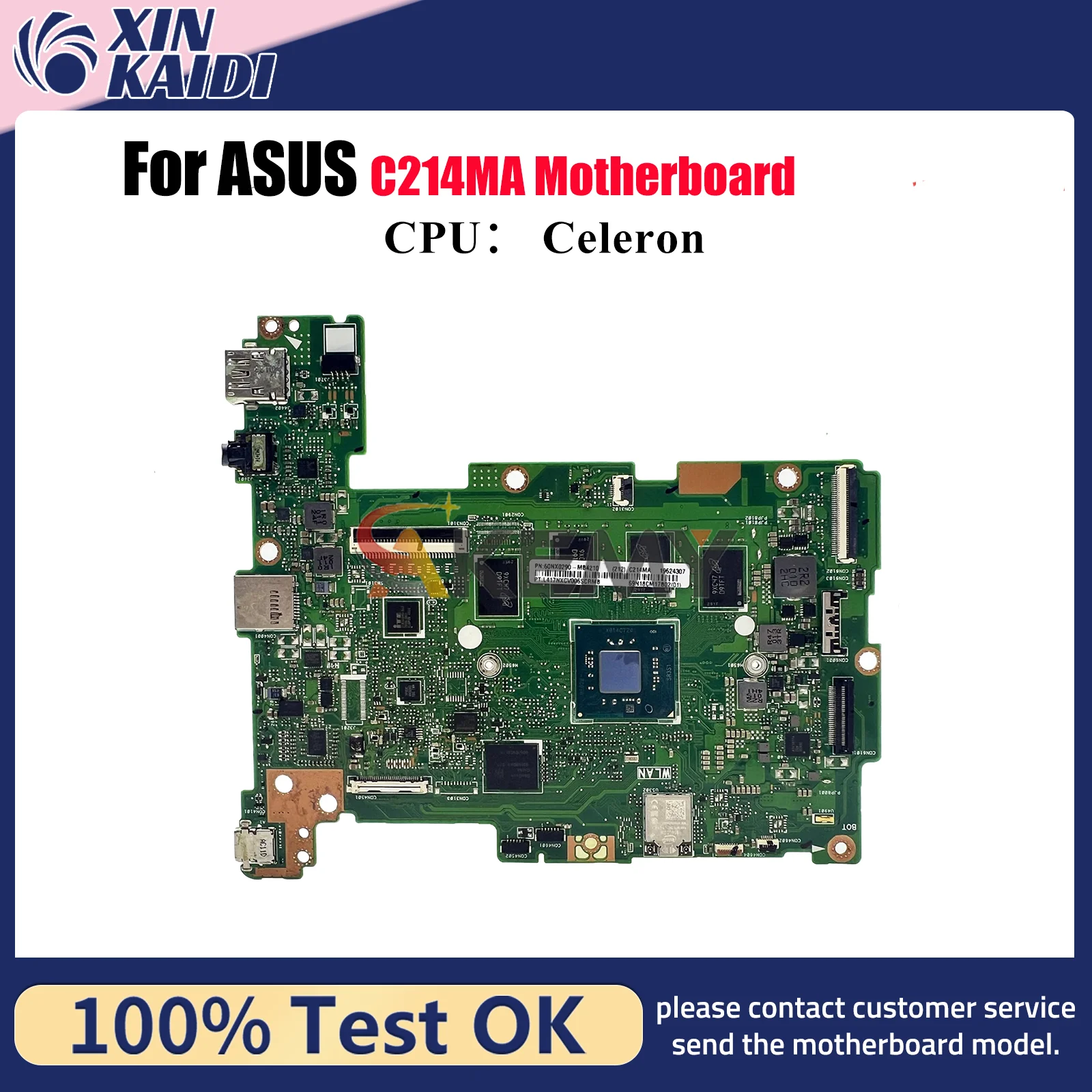 

C214MA Материнская плата для ноутбука ASUS Chromebook C214M C214MA Материнская плата для ноутбука с процессором Celeron 100% тестирование ОК быстрая доставка stk