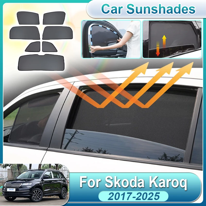 

Для Skoda Karoq 2017-2025: Аксессуары NU7 – Сетчатые накладки на боковые окна, магнитные шторки-солнцезащиты, складные солнцезащитные козырьки для автомобиля