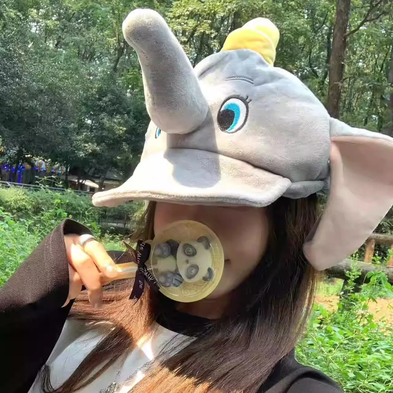 

Милый мультфильм Диснея Дамбо ‌ Бейсболка, забавная осенне-зимняя теплая плюшевая шапка для прогулок, реквизит для фотографий, подарок на день рождения