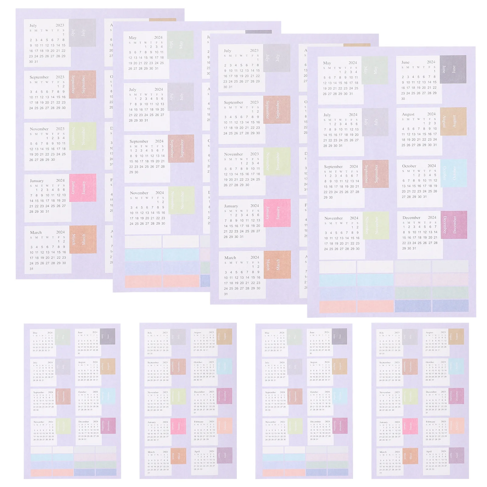 

4 Sheets Calendar Stickers Month Index Labels Sticky Page Markers For Planner Notebook Tabs Adhesive Notepad Stickers 2023-2024