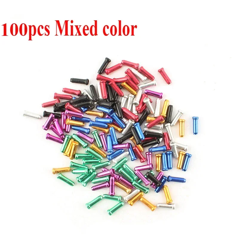 AliExpress 50/100pcs Aluminum Alloy Bicycle Cable End Caps - Brake & Shifter Wire Tips in Multiple Colors for Bike Cable Protection