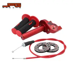 CNC Accelerator Throttle Twist Grips + Cable +Handlebar Grips Replacement For Pit Dirt Bike Minis With 7/8 Inch Application