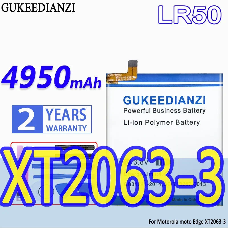 High Capacity GUKEEDIANZI Battery LR50 4950mAh For Motorola moto Edge XT2063-3 Mobile Phone Batteries