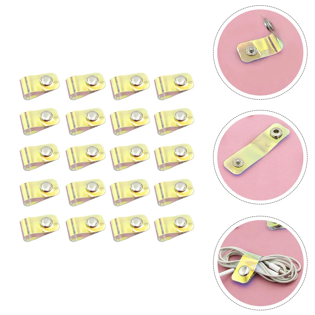 

20pcs Keeper Snap Button Design Space-Saving Cable Storage Holder For Home Office Travel Charging Cord Organizer Headphone Cord
