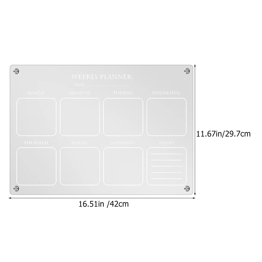 Acrylic Monthly Wall Calendar Weekly Plan Writing Board Fridge Practical Dry Erase