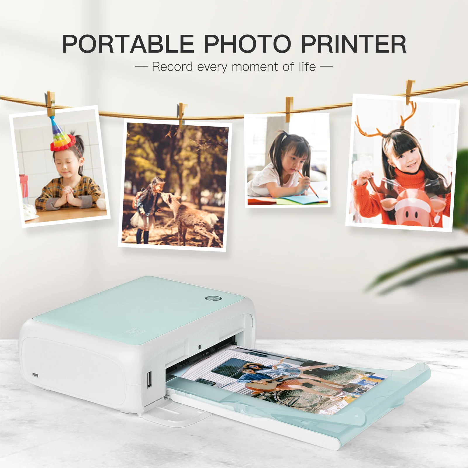 HPRT CP4000L 6inch Color Photo Printer Full Color Printing Wifi Mini 300dpi Ar Printing Passport Picture Printing