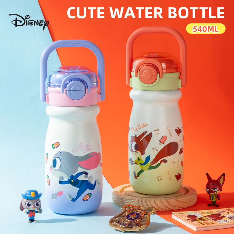 

Детская двойная бутылка для воды Disney, портативная изолированная соломенная чашка для школы, уникальная чашка для питья с ручкой для переноски