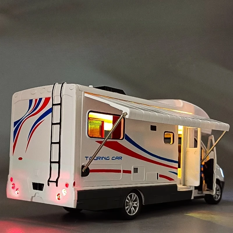 1:32 simulación grande Camping RV coche de juguete coche de aleación modelo autobús turístico coche viaje para niños niño