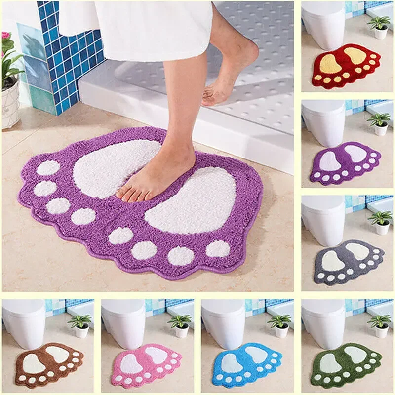 Foot Print Bath Mats,Non-slip Bathroom Carpet,Mat Toilet Memory Foam Bathroom Rug Bath Pad Carpets,Microfiber Mini Mats 40*60cm