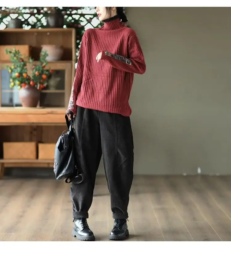 Chenille Velvet Thickened Versatile Casual Pants for Women Autumn Winter New Loose Spliced Harem Pants Female Solid Warm Trouser