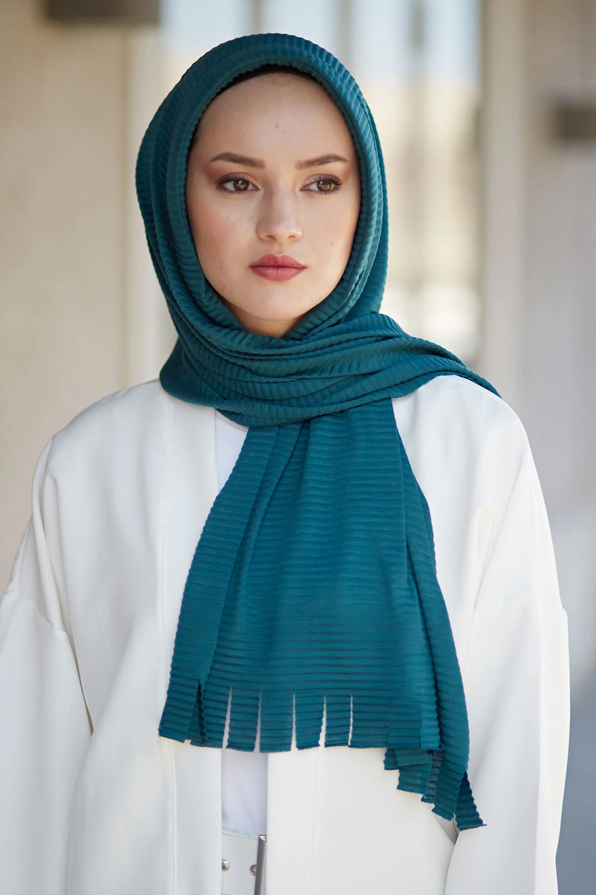 

Hijap Piliseli Practical Shawl-Emerald Winter Autumn 2021 Muslim Women Hijab headscarf Islamic Turkey