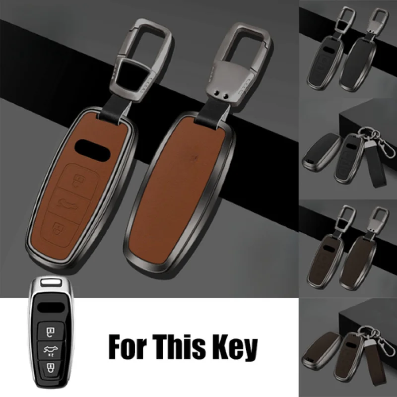 

Кожаный чехол для ключей из цинкового сплава A + для Audi S5 S6 S7 S8 A3 A4 A6 A7 A8 A6L Q3