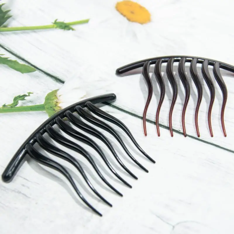 Wavy Tooth Insert Hairpin Comb Headdress 7 Teeth Resin Board Hair Comb Jewelry Comb Hair Access Hairdressing Tools Accessories