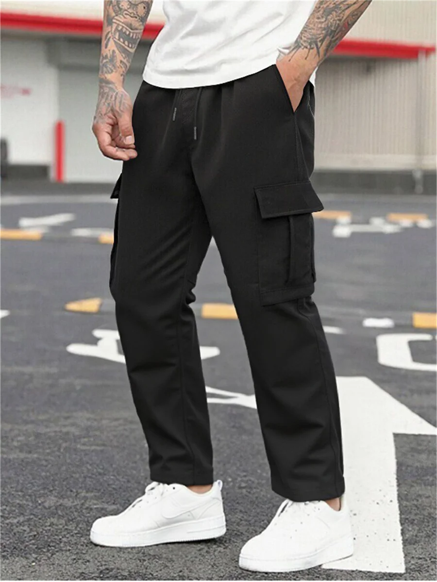 خريف جديد متعدد جيب ملابس العمل السراويل ، السراويل الرجالية ، أنبوب مستقيم متعدد الوظائف سراويل رجالية ، السراويل الرجالية المتضخم