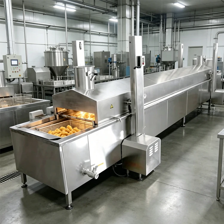 Multifunctional Automatic Continuous Donut Dumpling Samosa Frying Machine Banana Potato Chips Soya Bean Electric Gas Deep Fryer