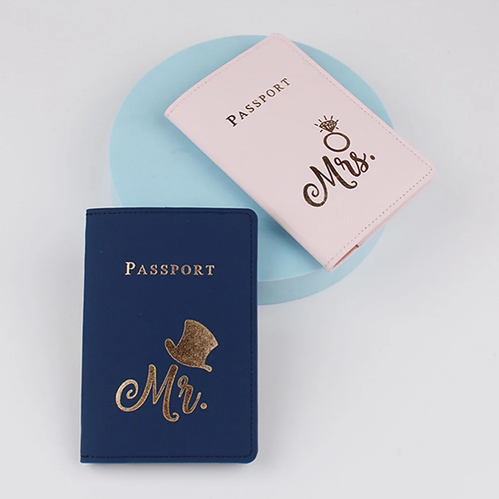 2023 Voyage Accessories Lover Couple Passport Cover Women Men Portable Bank Card Passport PU Leather Wallet Case Wedding Gift