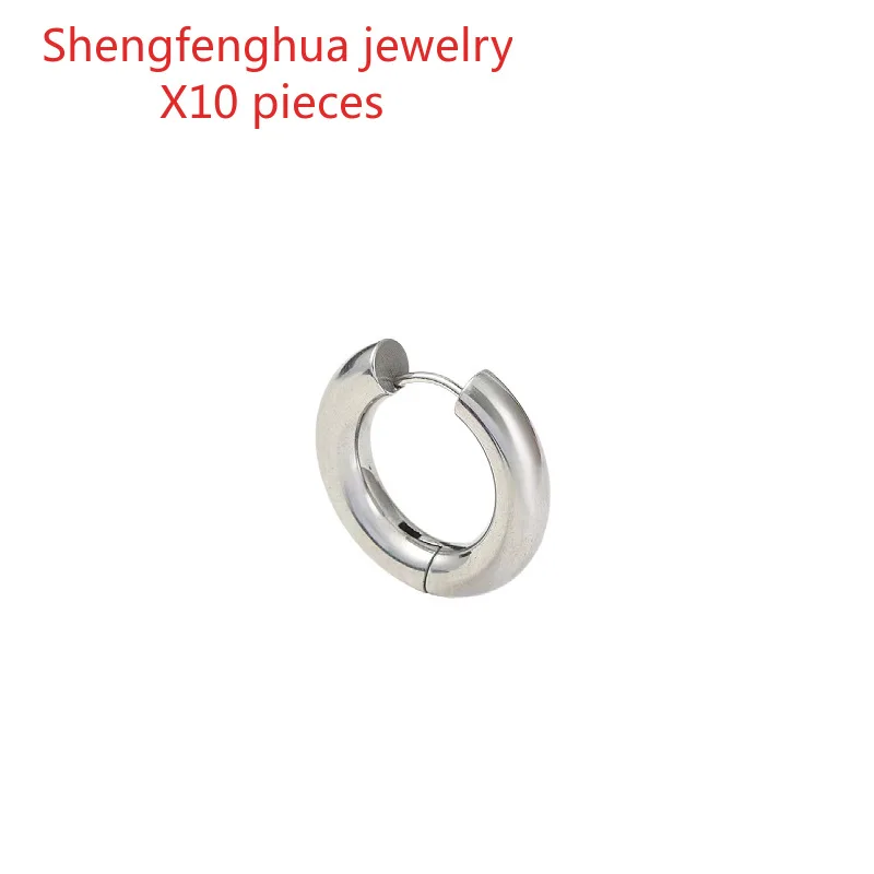 

Free shipping 10pcs Premium 4.0 Thick Line Exaggerated Big Ear Buckle Titanium Steel Plain Earrings Vacuum Electroplating Stain