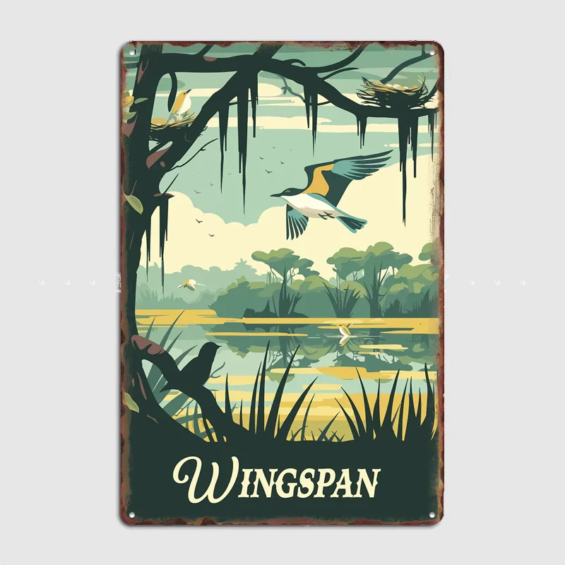 

Wingspan Board Game Inspired Poster Metal Sign Pub Vintage Custom Bedroom Indoor Home Wall Decor Posters Room Decoration